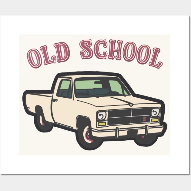 OLD SCHOOL / Retro Style PickUp Design Wall Art by DankFutura